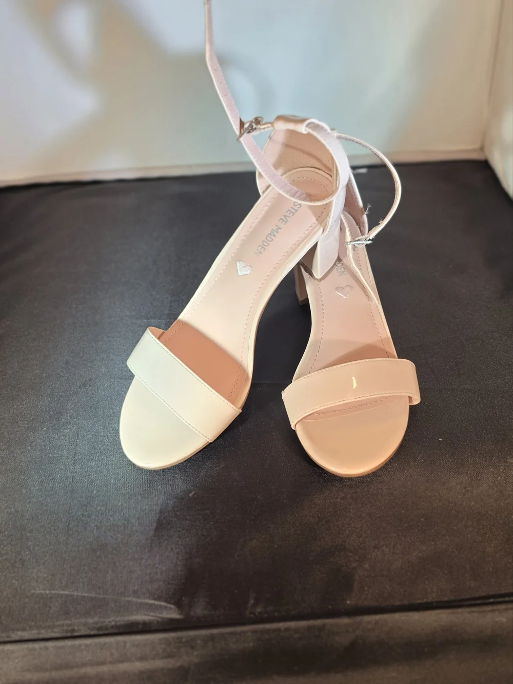 Steve Madden Girls Two-Tone Ankle-Strap Sandals in Pink and Cream